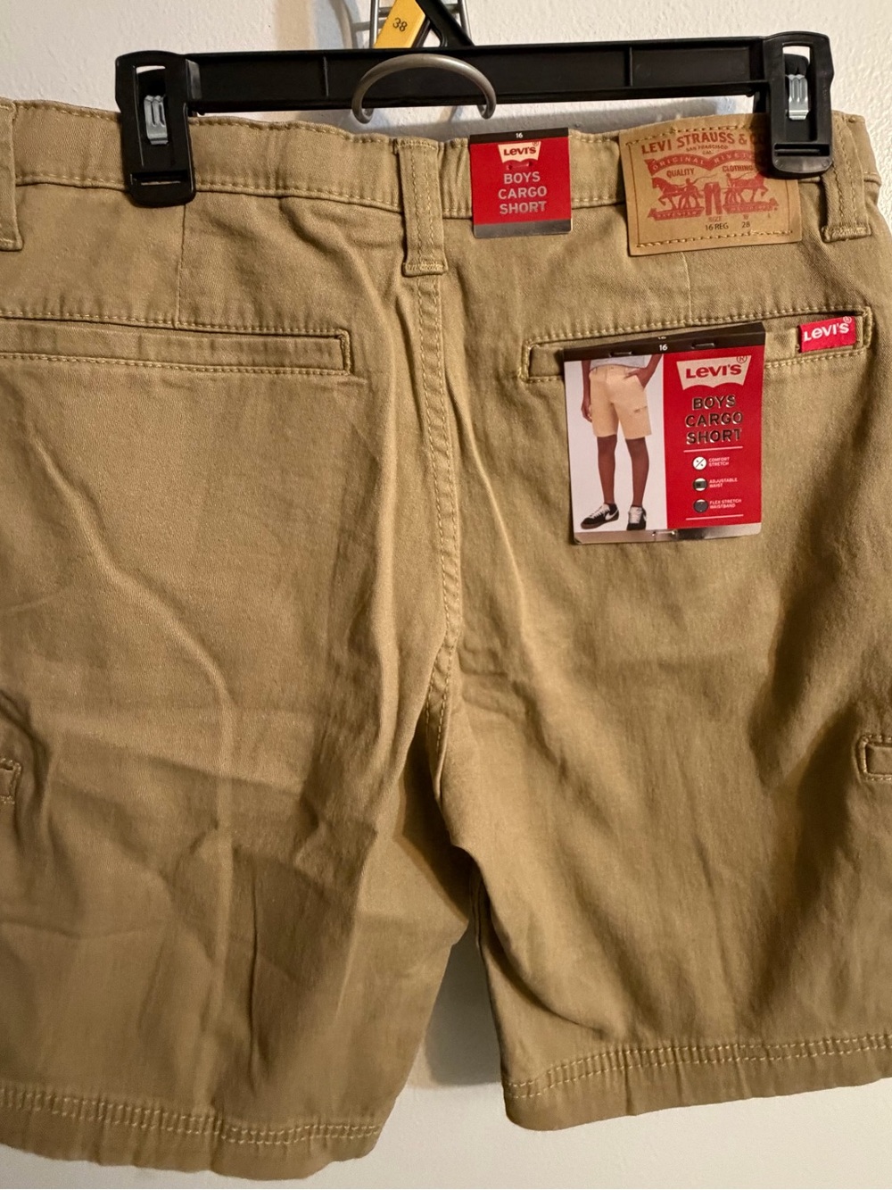 Levi's Boys Tan Cargo Shorts with Utility Pockets